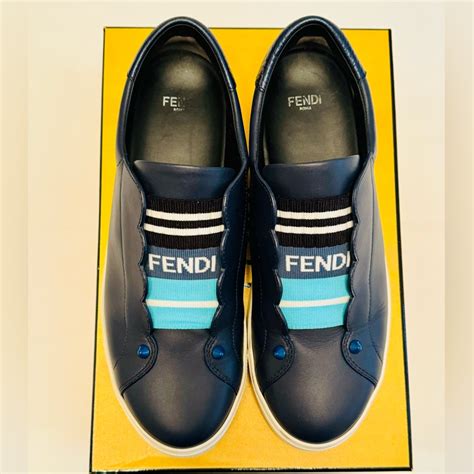 fendi rockoko leather slip-on sneakers 650.00|Fendi .